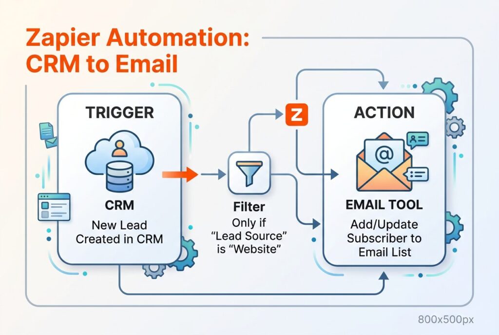 Zapier automation workflow connecting small business tools